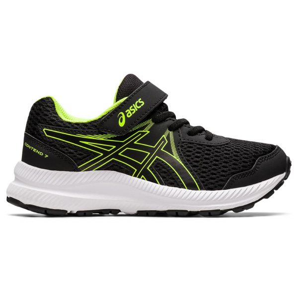 Asics Contend 7 PS Αθλητικό παπούτσι μαύρο με κίτρινο